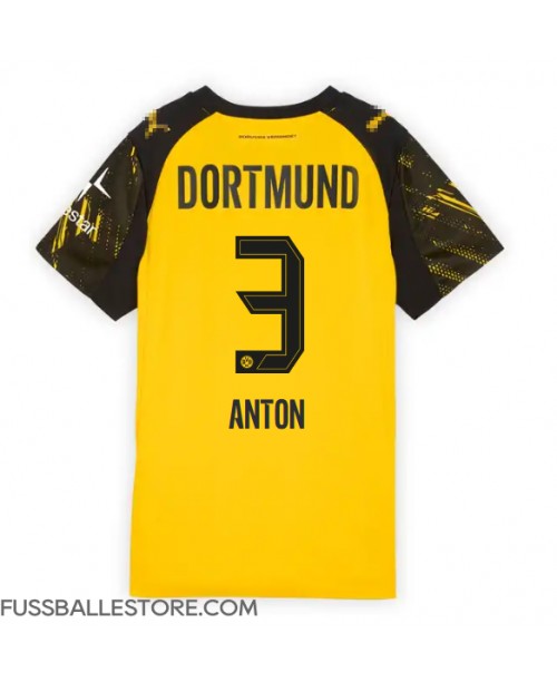 Günstige Borussia Dortmund Waldemar Anton #3 Heimtrikot Damen 2025-26 Kurzarm Günstige Borussia Dortmund Waldemar Anton #3 Heimtrikot Damen 2025-26 Kurzarm